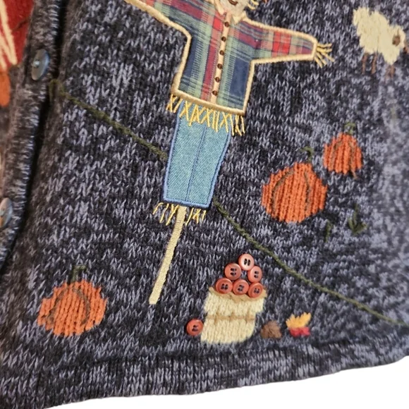 Christopher & Banks Hand Embroidered Fall Harvest Vest - Picture 2 of 8
